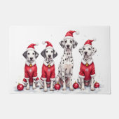 Dalmatian Christmas Dress Santa Hat Fußmatte (Vorderseite)