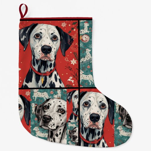 Dalmatian christmas großer weihnachtsstrumpf (Vorderseite)
