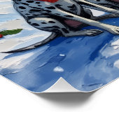 Dalmatian Christmas Lighthouse Holiday Poster (Ecke)