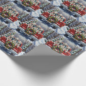 Dalmatian Christmas Red Truck Holiday Geschenkpapier (Ecke)