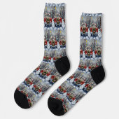 Dalmatian Christmas Red Truck Holiday Socken (Linkes Detail)
