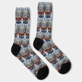 Dalmatian Christmas Red Truck Holiday Socken (Rechts)