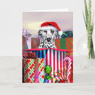 Dalmatian Christmas Überraschung Feiertagskarte