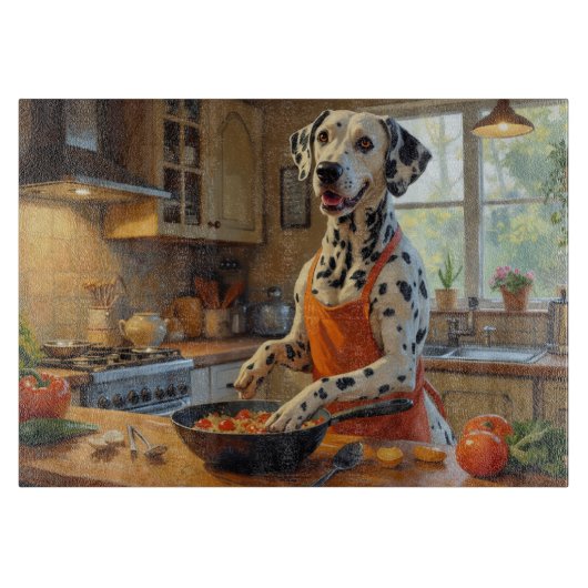 Dalmatian Cooking in Kitchen Schneidebrett (Vorderseite)