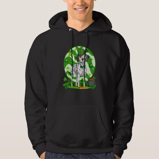 Dalmatian Cute Leprechaun Dog St Patricks Day Hoodie (Vorderseite)