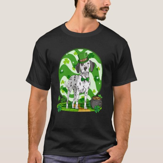 Dalmatian Cute Leprechaun Dog St Patricks Day T-Shirt (Vorderseite)