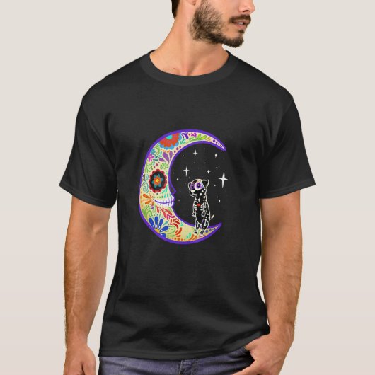 Dalmatian Dia De Los Muertos Skeleton T-Shirt (Vorderseite)