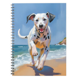 Dalmatian Dog Beach Watercolor Pet Painting Notizblock