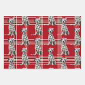Dalmatian Dog Bold Red Holiday Plaid Christmas Geschenkpapier Set (Vorderseite 2)