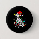 Dalmatian Dog Christmas Lights Santa Xmas Pet Dog Button (Vorderseite)