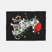 Dalmatian Dog Christmas Lights Santa Xmas Pet Dog Fleecedecke (Vorderseite (Horizontal))