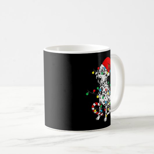 Dalmatian Dog Christmas Lights Santa Xmas Pet Dog  Kaffeetasse (VorderseiteRechts)