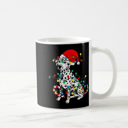 Dalmatian Dog Christmas Lights Santa Xmas Pet Dog  Kaffeetasse (Rechts)