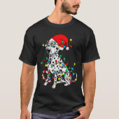 Dalmatian Dog Christmas Lights Santa Xmas Pet Dog T-Shirt (Vorderseite)