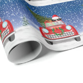 Dalmatian Dog Driving Car In Snow Christmas Geschenkpapier (Rolleneckpunkt)