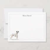 Dalmatian Dog Gray Border Personalized Mitteilungskarte (Vorderseite)