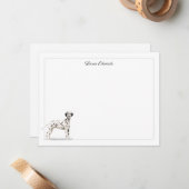 Dalmatian Dog Gray Border Personalized Mitteilungskarte (Vorderseite/Rückseite Beispiel)