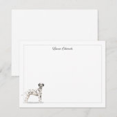 Dalmatian Dog Gray Border Personalized Mitteilungskarte (Vorne/Hinten)