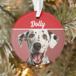 Dalmatian Dog Name Photo Holiday Christmas Ornament