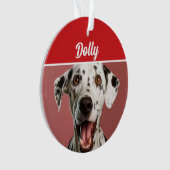 Dalmatian Dog Name Photo Holiday Christmas Ornament (Vorderseite)