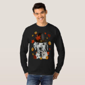 Dalmatian Dog Pilgrim Hat Fall Happy Thanksgiving T-Shirt (Vorne ganz)