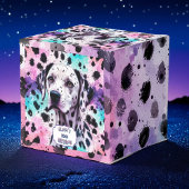 Dalmatian Dog Pink Purple Turquoise Birthday Geschenkschachtel