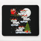 Dalmatian Dog Santa Sleigh Flying Funny Magical Ch Mousepad (Vorne)