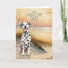 Dalmatian Dog Sunset Beach Father's Day Feiertagskarte