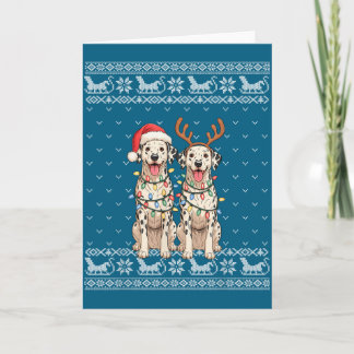 Dalmatian Dog Ugly Christmas Santa Reindeer Xmas P Karte