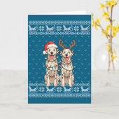 Dalmatian Dog Ugly Christmas Santa Reindeer Xmas P Karte (Gelbe Blume)