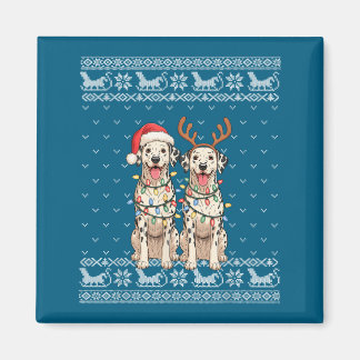 Dalmatian Dog Ugly Christmas Santa Reindeer Xmas P Magnet
