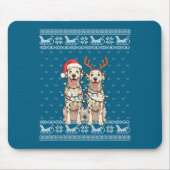 Dalmatian Dog Ugly Christmas Santa Reindeer Xmas P Mousepad (Vorne)