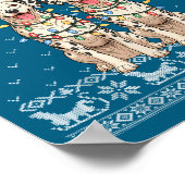 Dalmatian Dog Ugly Christmas Santa Reindeer Xmas P Poster (Ecke)