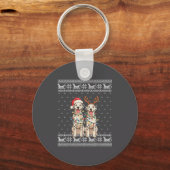 Dalmatian Dog Ugly Christmas Santa Reindeer Xmas P Schlüsselanhänger (Vorderseite)