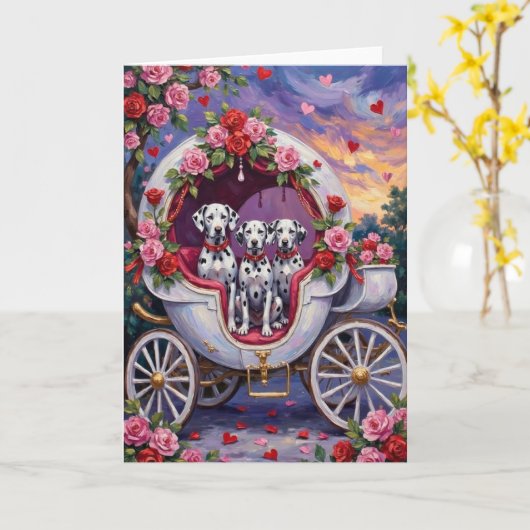 Dalmatian Dog Valentine's Day  Karte (Gelbe Blume)