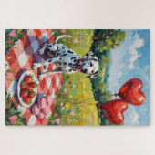 Dalmatian Dog Valentine's Day Picnic Feast Puzzle (Horizontal)