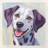 Dalmatian | Dog Watercolor Pet Painting Glasuntersetzer (Vorderseite)