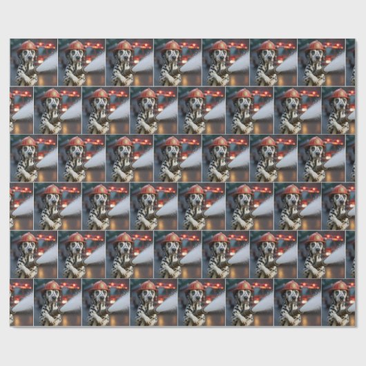 Dalmatian Dog With a Fire Hose Geschenkpapier (Flach)