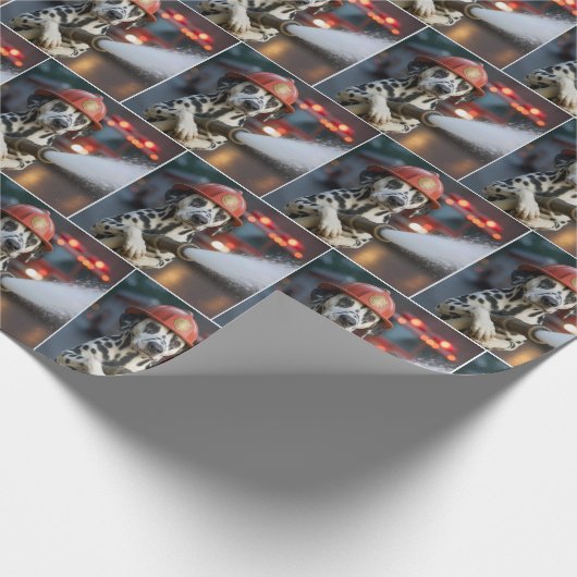 Dalmatian Dog With a Fire Hose Geschenkpapier (Ecke)