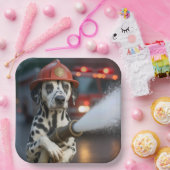 Dalmatian Dog With a Fire Hose Pappteller (Party)