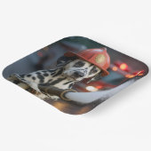 Dalmatian Dog With a Fire Hose Pappteller (Gewinkelt)