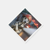 Dalmatian Dog With a Fire Hose Serviette (Ecke)