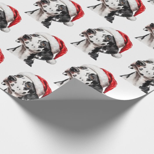 Dalmatian Dog with Santa Hat Geschenkpapier (Ecke)