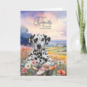 Dalmatian Dog with Wildflowers Pet Sympathy Karte (Vorderseite)