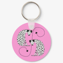 Dalmatian dogs Metal Circle Keychain
