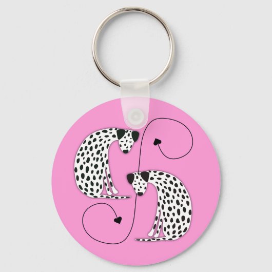 Dalmatian dogs Metal Circle Keychain Schlüsselanhänger (Vorderseite)