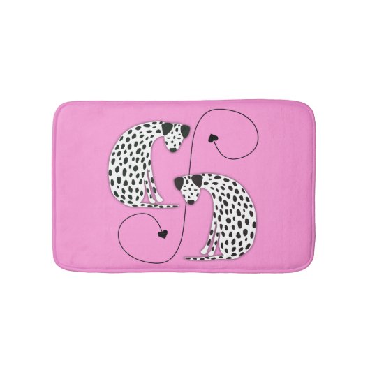 Dalmatian Dogs pink Bath Mat Badematte (Vorderseite)