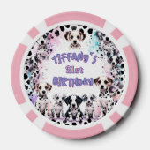 Dalmatian Dogs Purple Pink Birthday Party Pokerchips (Rückseite)