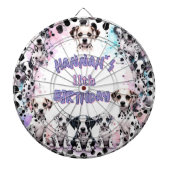 Dalmatian Dogs Purple Watercolor Birthday Party Dartscheibe (vorne)