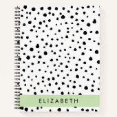 Dalmatian Dots, Spots, Black and White, Your Name Notizblock (Vorderseite)
